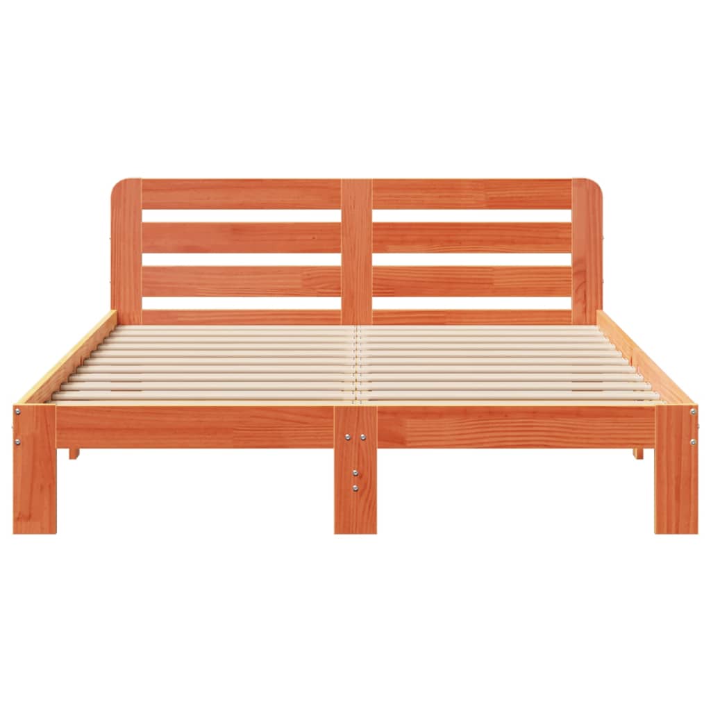 sengeramme uden madras 160x200 cm massivt fyrretræ gyldenbrun