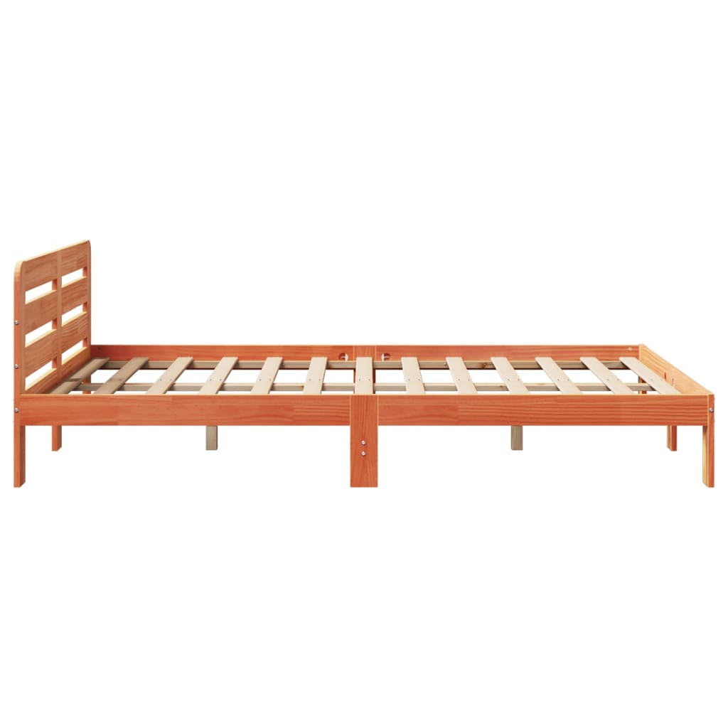 sengeramme uden madras 160x200 cm massivt fyrretræ gyldenbrun