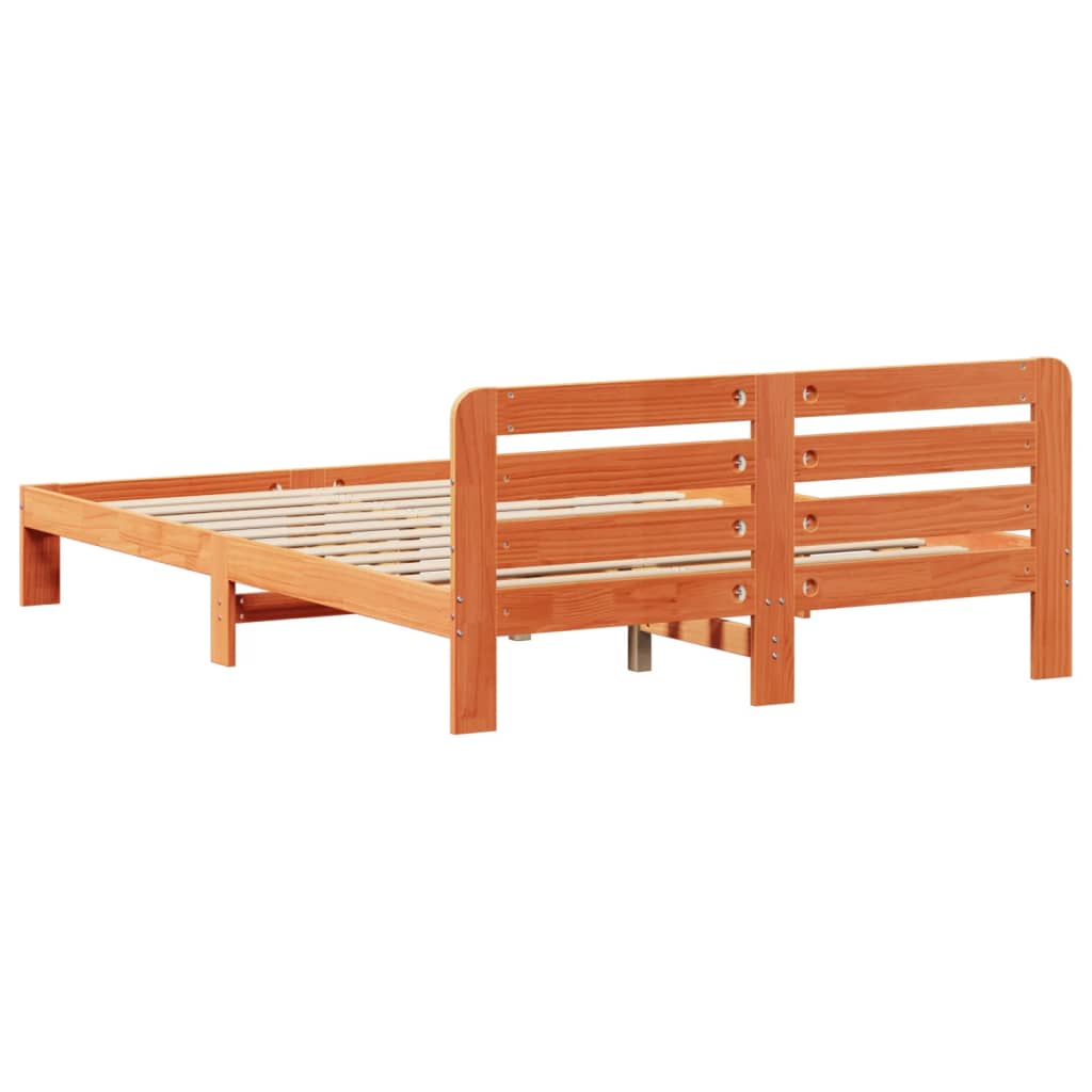 sengeramme uden madras 160x200 cm massivt fyrretræ gyldenbrun