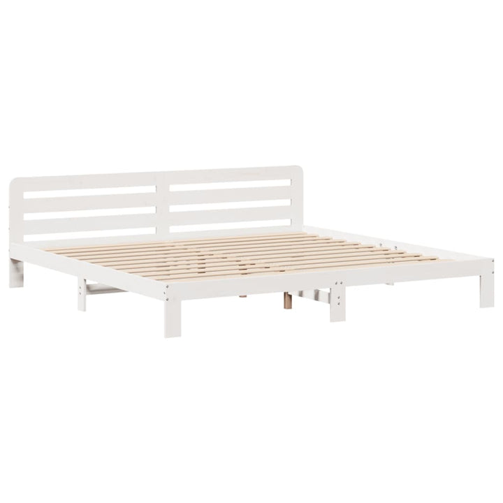 sengeramme uden madras 200x200 cm massivt fyrretræ hvid