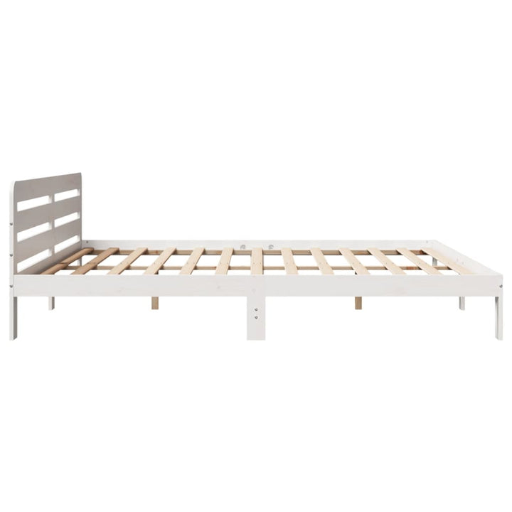 sengeramme uden madras 200x200 cm massivt fyrretræ hvid