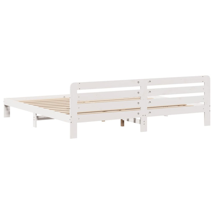 sengeramme uden madras 200x200 cm massivt fyrretræ hvid