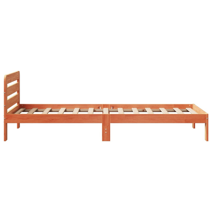 sengeramme uden madras 90x190 cm massivt fyrretræ gyldenbrun