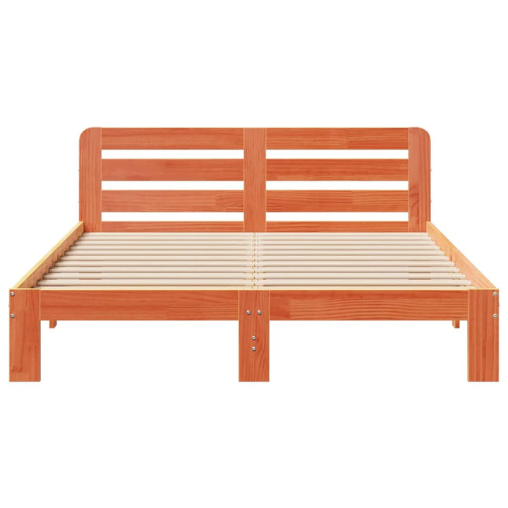 sengeramme uden madras 120x190 cm massivt fyrretræ gyldenbrun