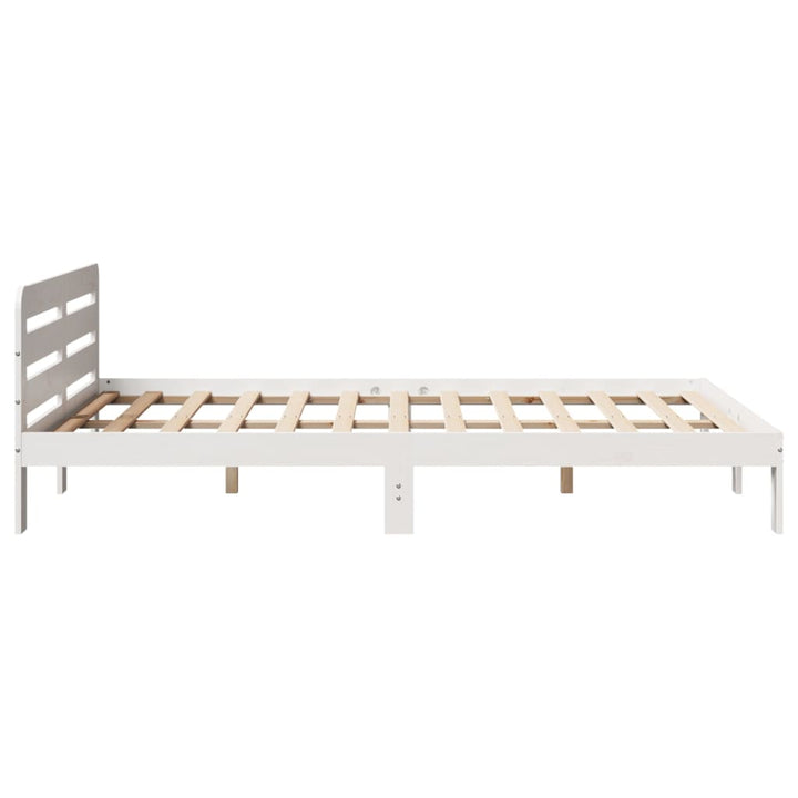sengeramme uden madras 135x190 cm massivt fyrretræ hvid