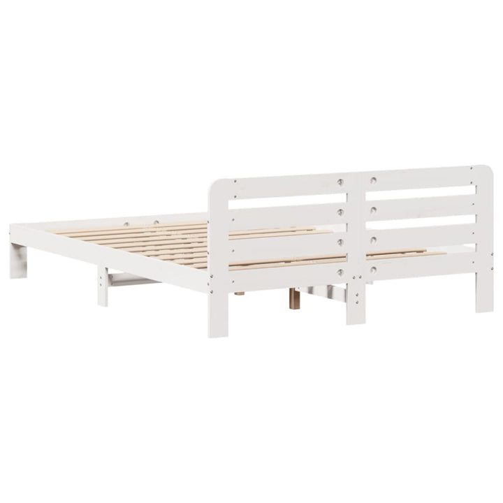 sengeramme uden madras 135x190 cm massivt fyrretræ hvid
