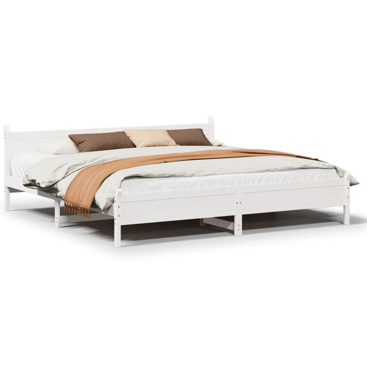 sengeramme uden madras 180x200 cm massivt fyrretræ hvid