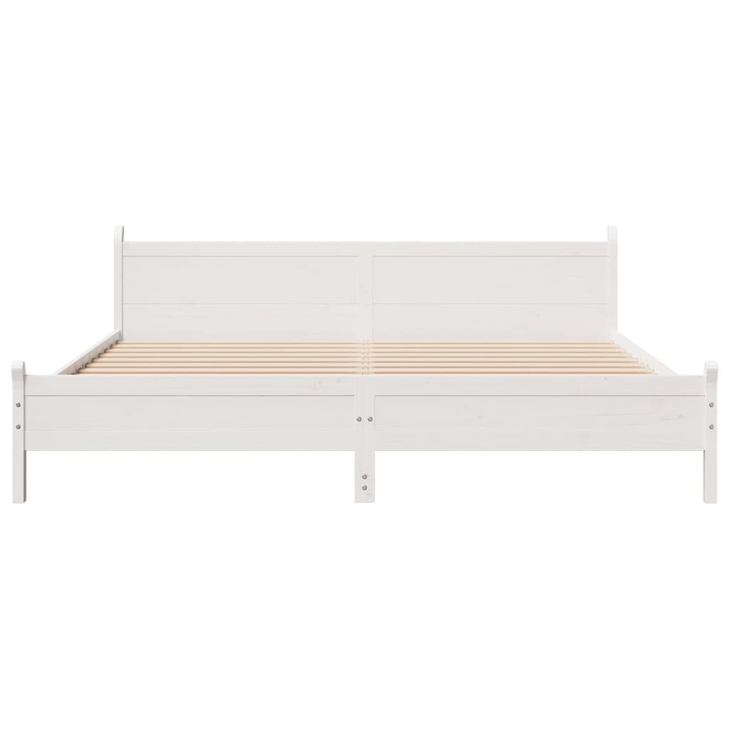 sengeramme uden madras 180x200 cm massivt fyrretræ hvid