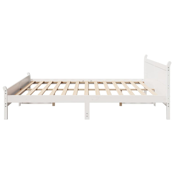 sengeramme uden madras 180x200 cm massivt fyrretræ hvid