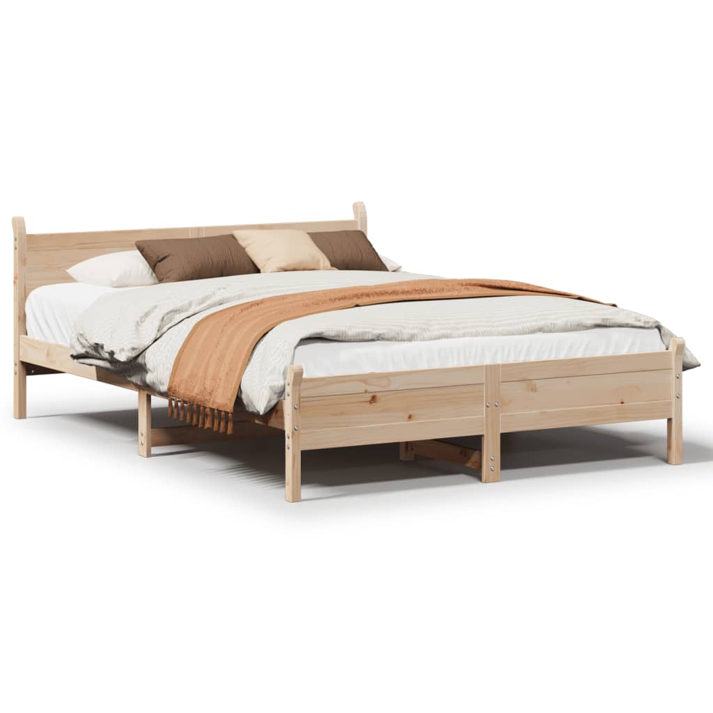sengeramme uden madras 160x200 cm massivt fyrretræ