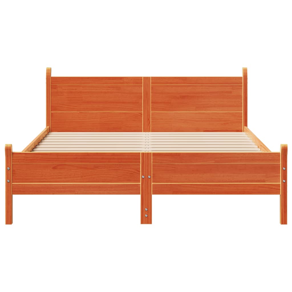sengeramme uden madras 160x200 cm massivt fyrretræ gyldenbrun