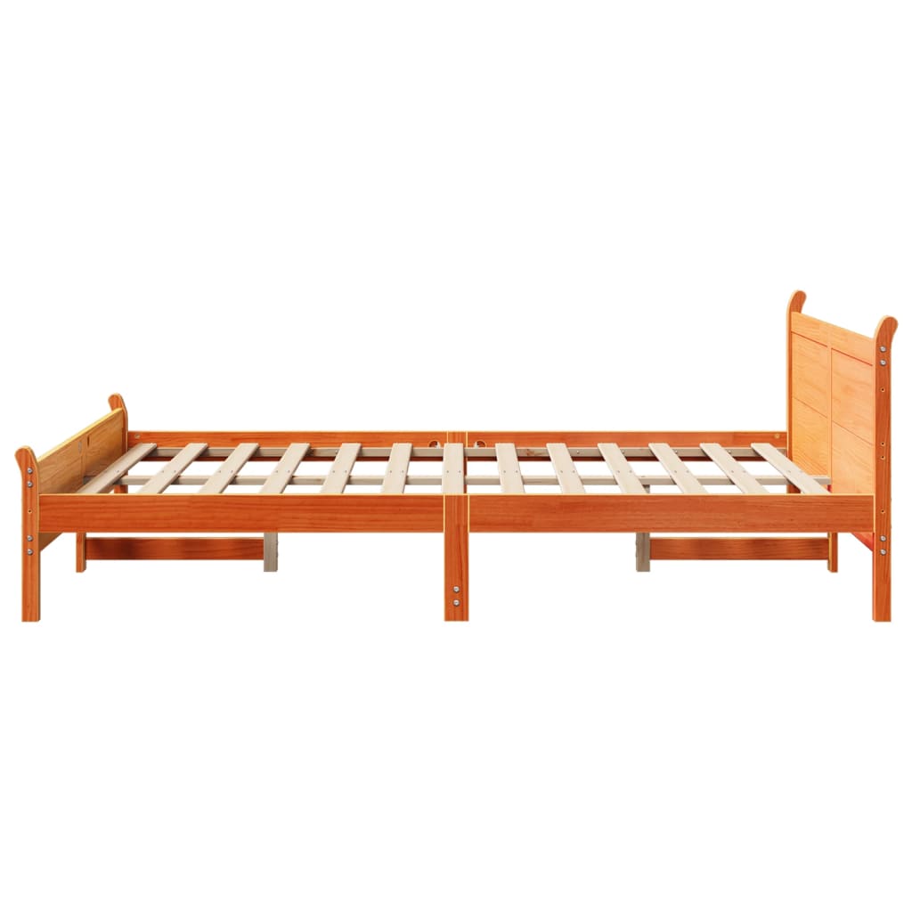 sengeramme uden madras 160x200 cm massivt fyrretræ gyldenbrun