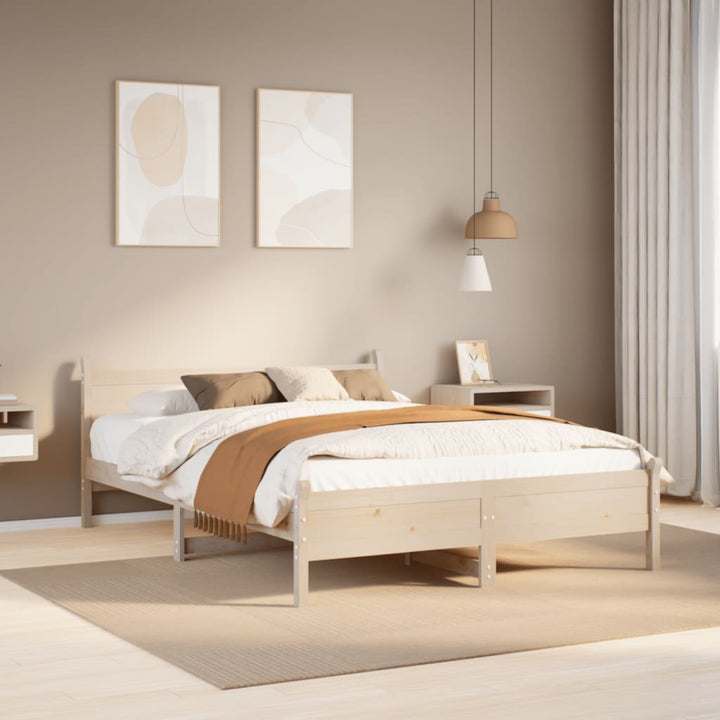 sengeramme uden madras 150x200 cm massivt fyrretræ