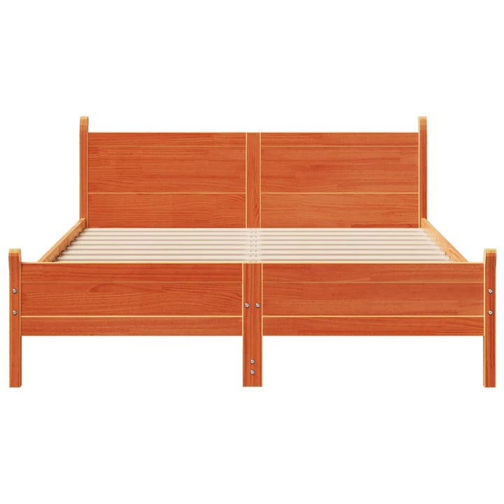 sengeramme uden madras 150x200 cm massivt fyrretræ gyldenbrun