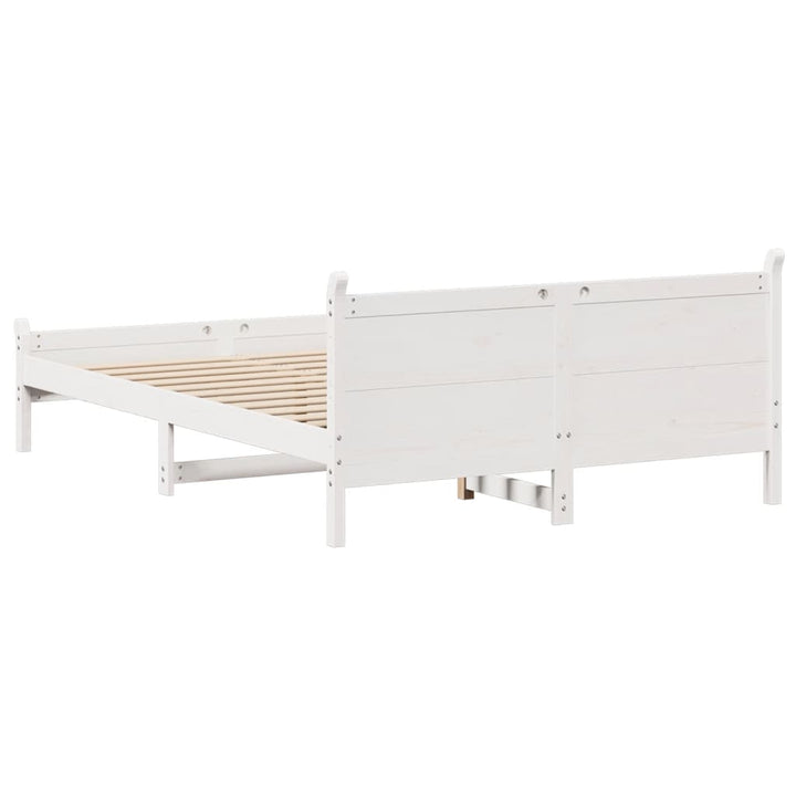 sengeramme uden madras 120x200 cm massivt fyrretræ hvid