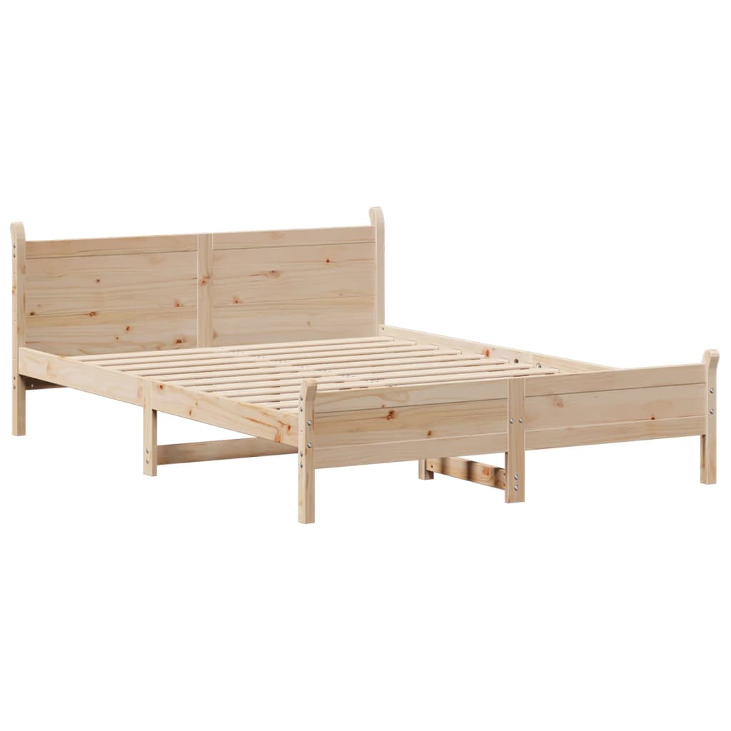 sengeramme uden madras 140x190 cm massivt fyrretræ
