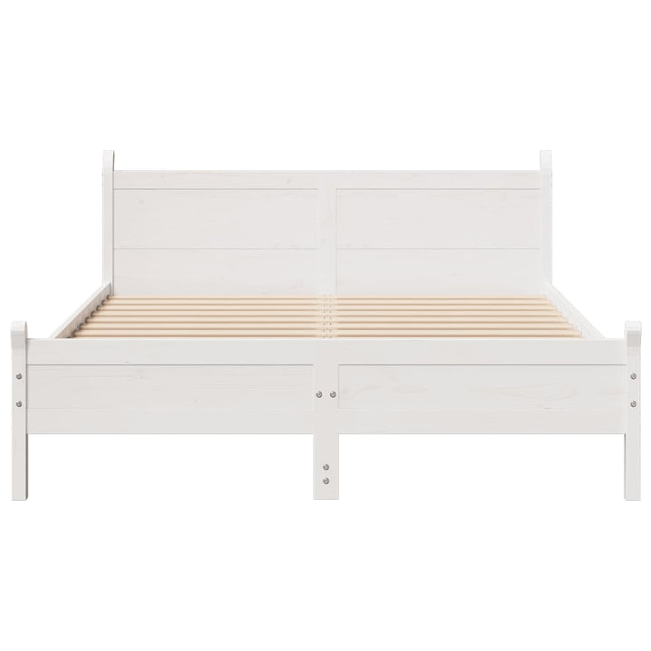 sengeramme uden madras 140x190 cm massivt fyrretræ hvid