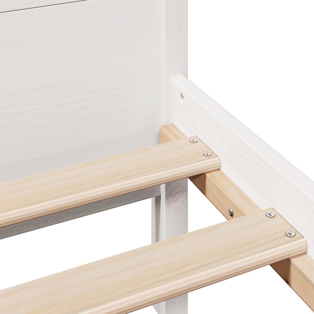 sengeramme uden madras 140x190 cm massivt fyrretræ hvid