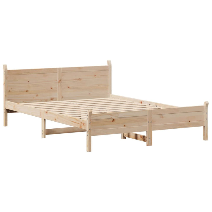 sengeramme uden madras 135x190 cm massivt fyrretræ hvid