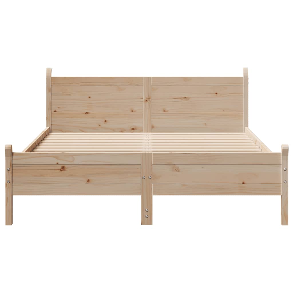 sengeramme uden madras 135x190 cm massivt fyrretræ hvid