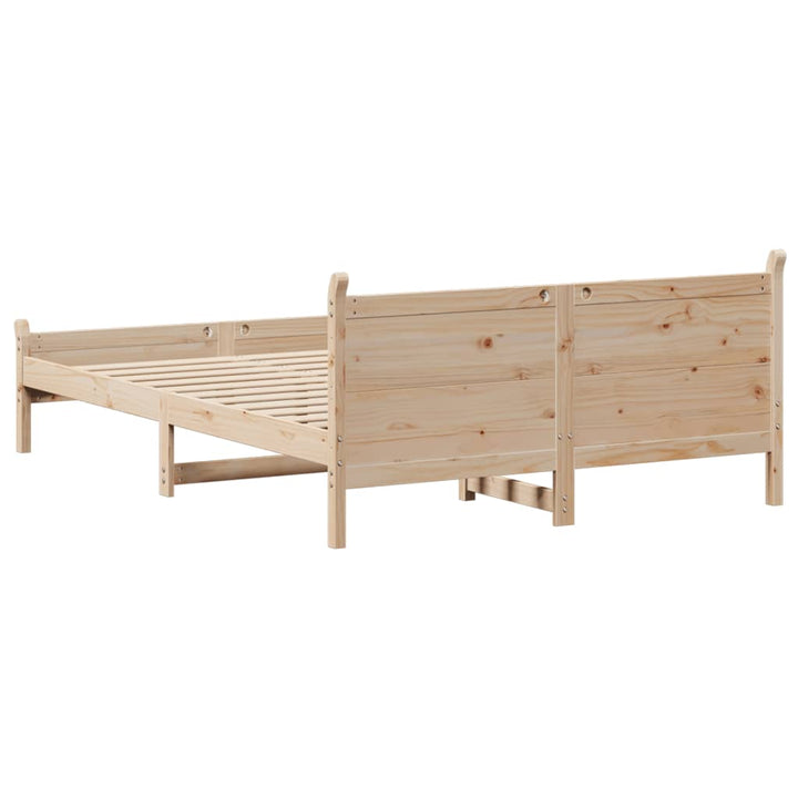 sengeramme uden madras 135x190 cm massivt fyrretræ hvid