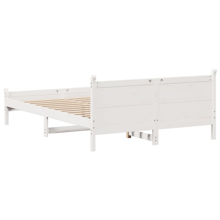 sengeramme uden madras 135x190 cm massivt fyrretræ hvid