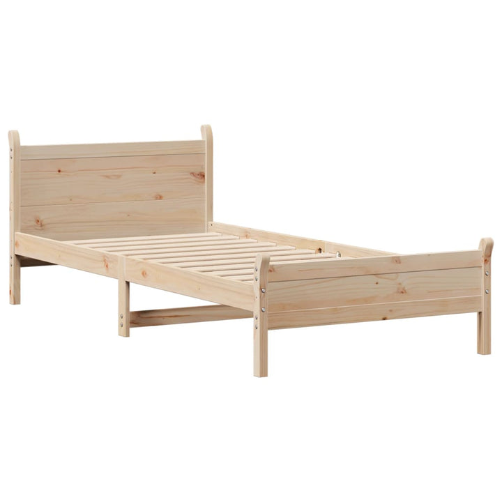 sengeramme uden madras 75x190 cm massivt fyrretræ