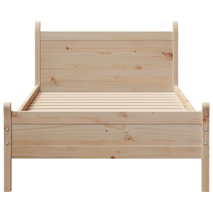 sengeramme uden madras 75x190 cm massivt fyrretræ