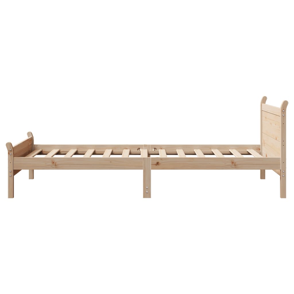 sengeramme uden madras 75x190 cm massivt fyrretræ