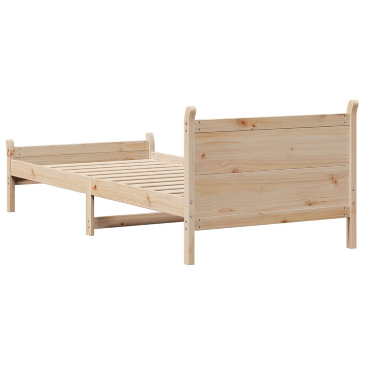 sengeramme uden madras 75x190 cm massivt fyrretræ