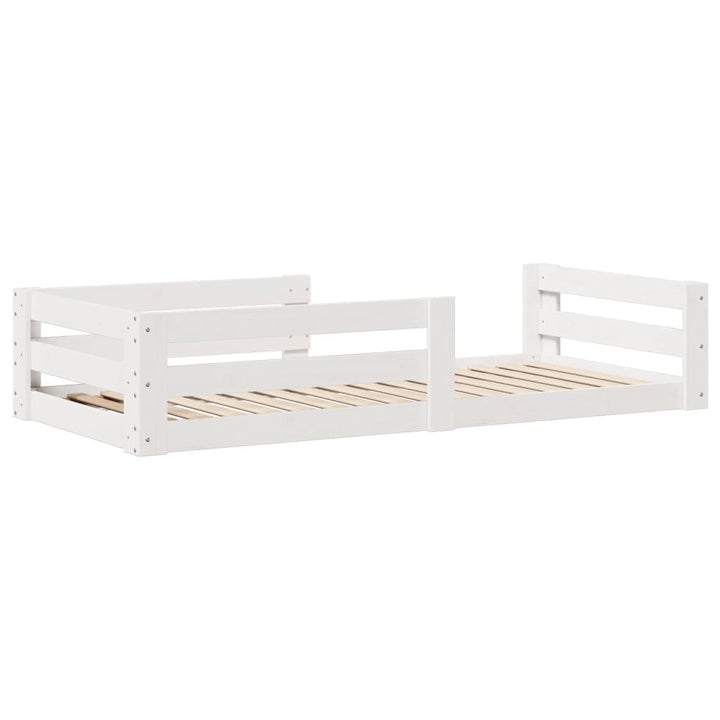 sengeramme uden madras 80x200 cm massivt fyrretræ hvid