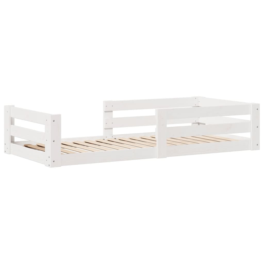 sengeramme uden madras 100x200 cm massivt fyrretræ hvid