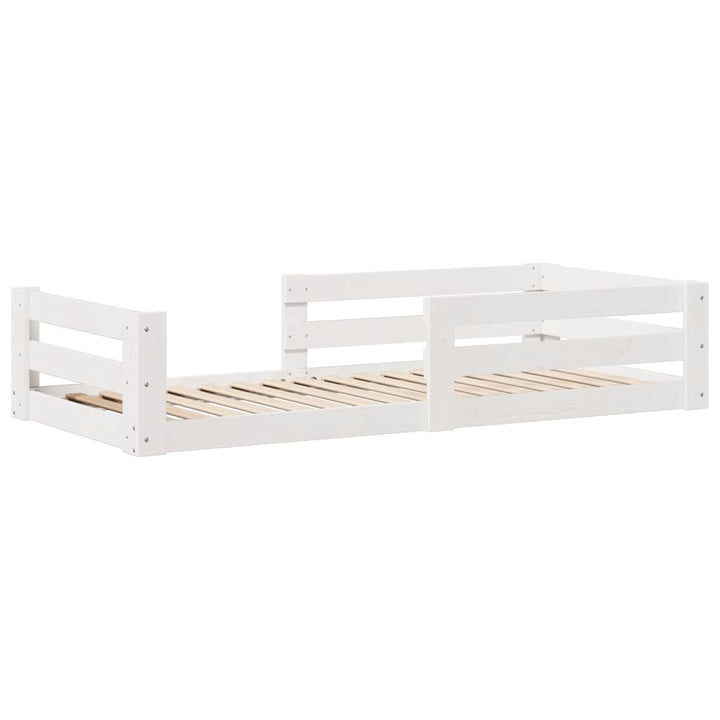 sengeramme uden madras 100x200 cm massivt fyrretræ hvid