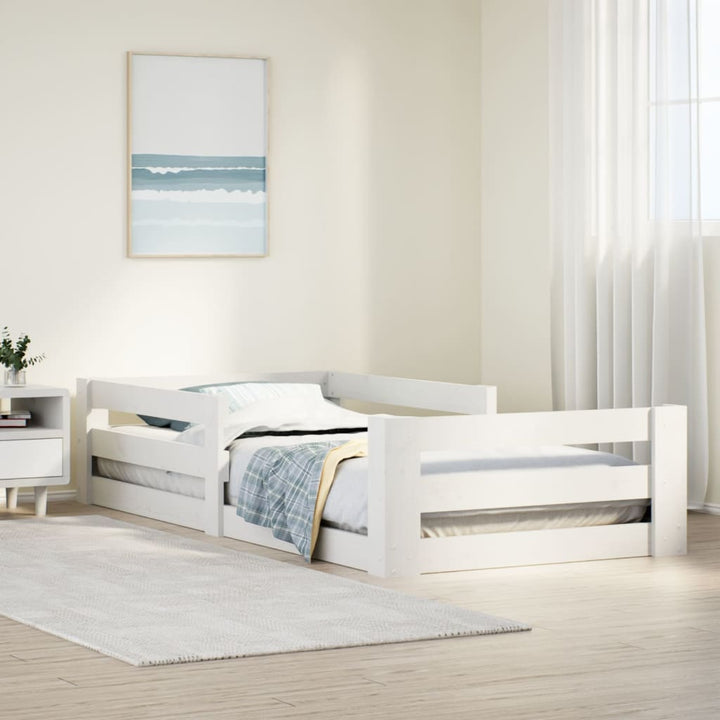 sengeramme uden madras 100x200 cm massivt fyrretræ hvid