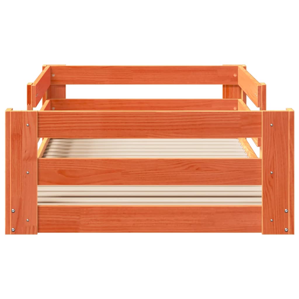 sengeramme uden madras 70x140 cm massivt fyrretræ gyldenbrun