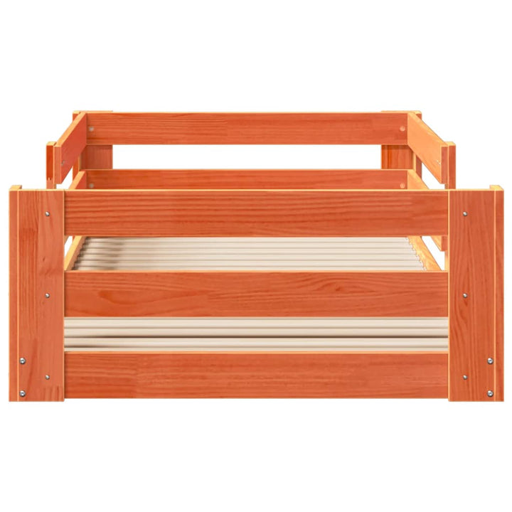sengeramme uden madras 70x140 cm massivt fyrretræ gyldenbrun
