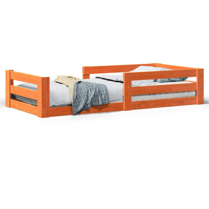 Sengeramme uden madras 80x160 cm massivt fyrretræ gyldenbrun