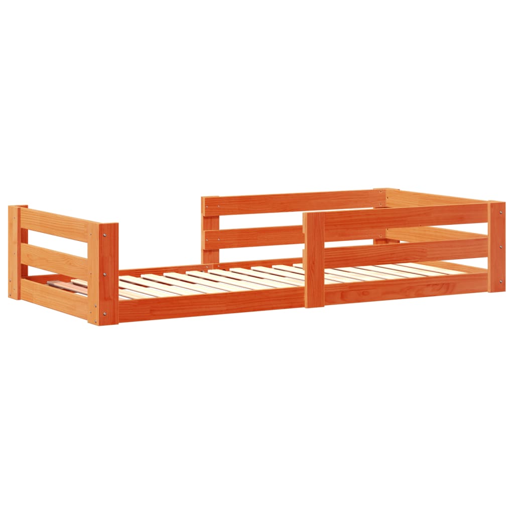 Sengeramme uden madras 80x160 cm massivt fyrretræ gyldenbrun
