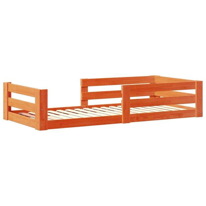 sengeramme uden madras 90x190 cm massivt fyrretræ gyldenbrun