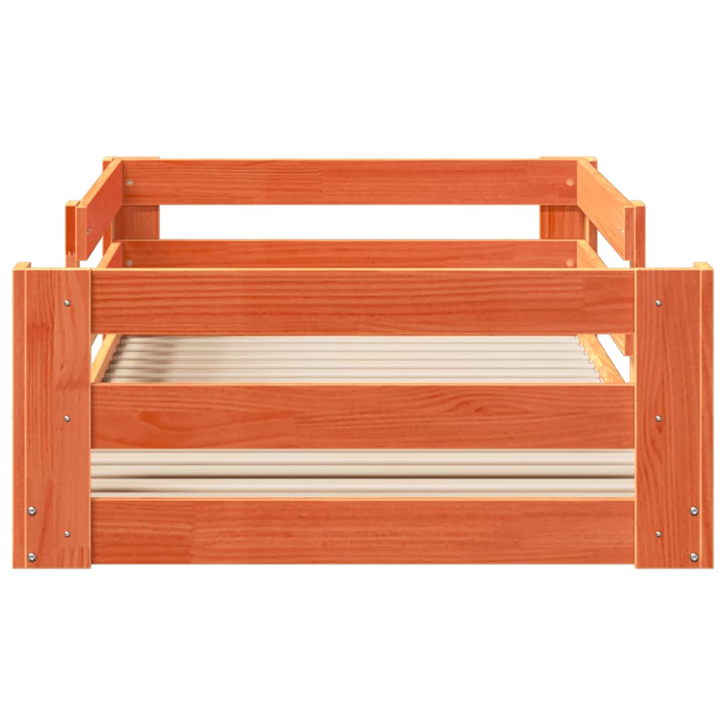 sengeramme uden madras 90x190 cm massivt fyrretræ gyldenbrun