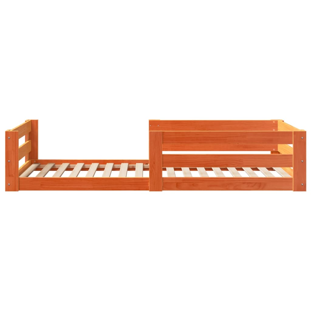 sengeramme uden madras 90x190 cm massivt fyrretræ gyldenbrun