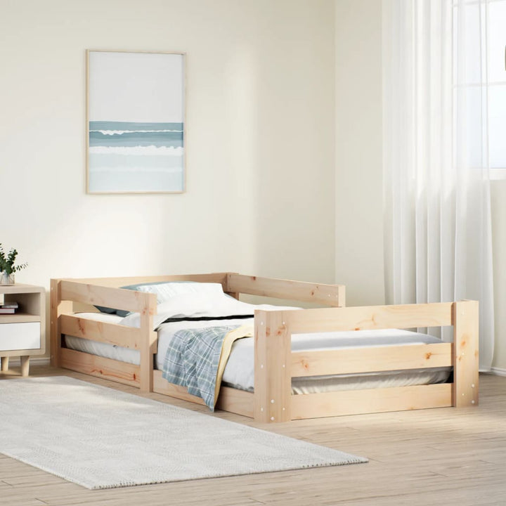 sengeramme uden madras 75x190 cm massivt fyrretræ