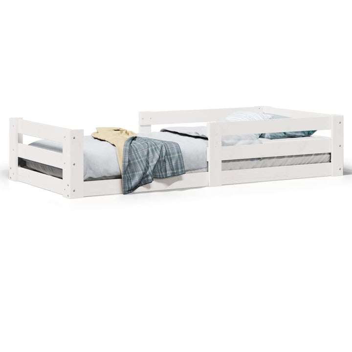 sengeramme uden madras 75x190 cm massivt fyrretræ hvid