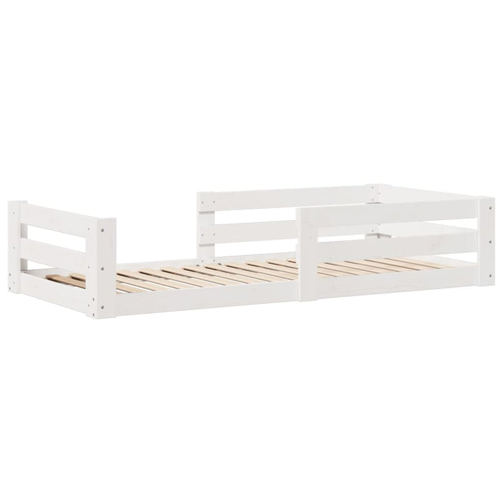 sengeramme uden madras 75x190 cm massivt fyrretræ hvid