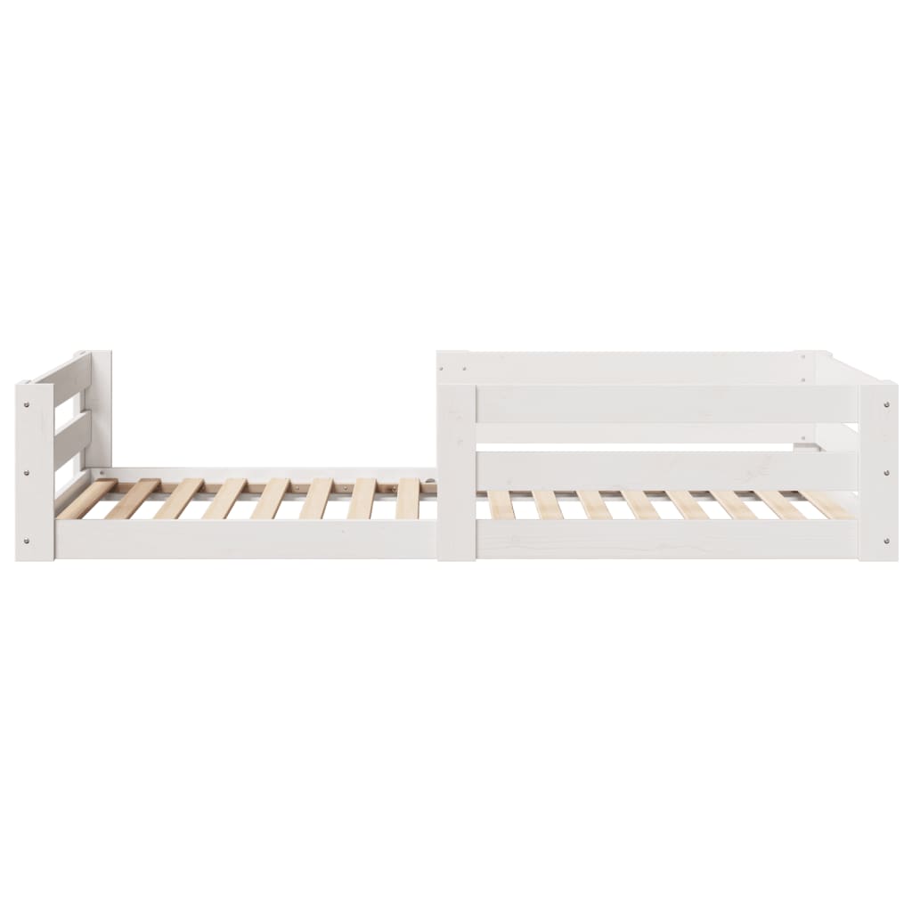 sengeramme uden madras 75x190 cm massivt fyrretræ hvid