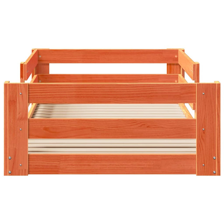 sengeramme uden madras 75x190 cm massivt fyrretræ gyldenbrun