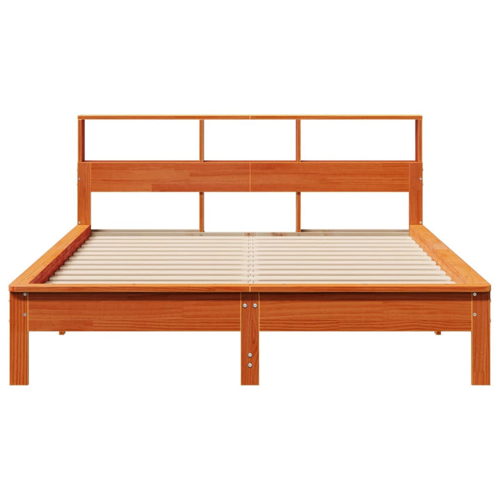 seng med reol uden madras 120x200cm massivt fyrretræ gyldenbrun