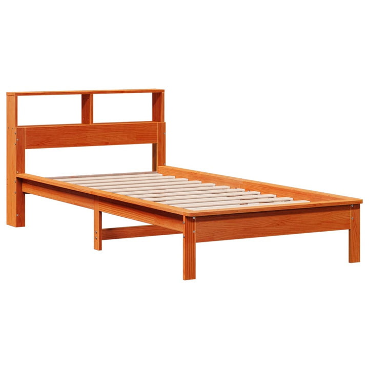 seng med reol uden madras 100x200cm massivt fyrretræ gyldenbrun
