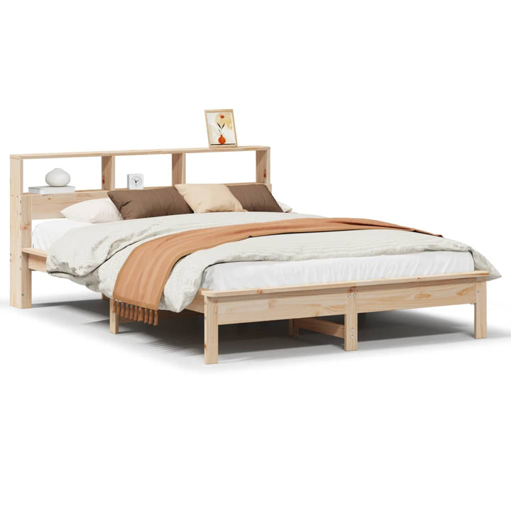 seng med reol uden madras 120x190 cm massivt fyrretræ