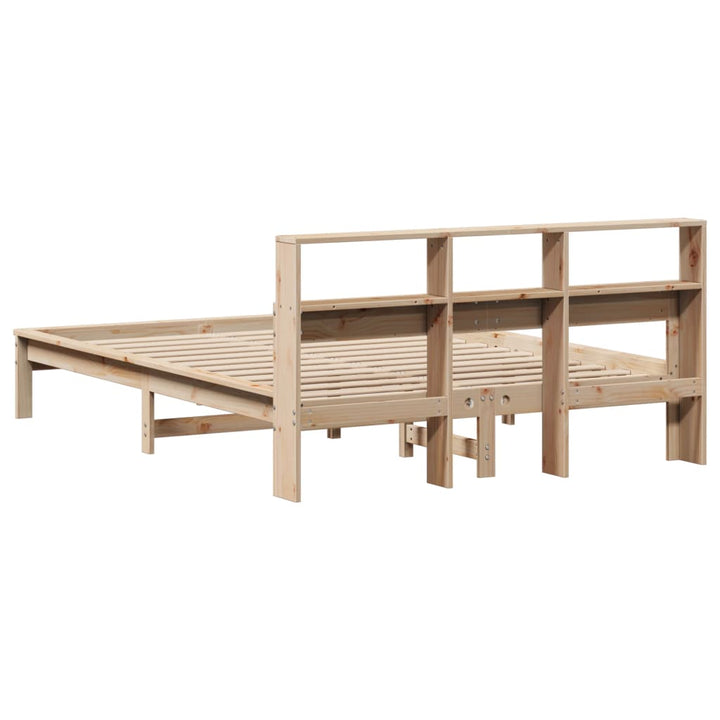 seng med reol uden madras 120x190 cm massivt fyrretræ
